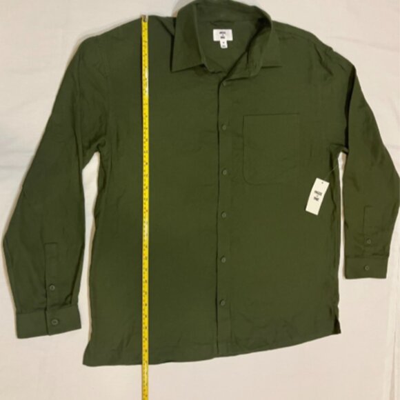 Mode of One Men's Relaxed-Fit Flannel Wovens Shirt Wild Ivy Size M - Picture 7 of 9